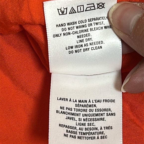 by Anthropologie Orange Smocked Mini Skirt size Small - Picture 8 of 11